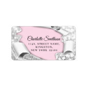 RSVP Glitter Sweet 16th Pink Silver Etiket (Voorkant)