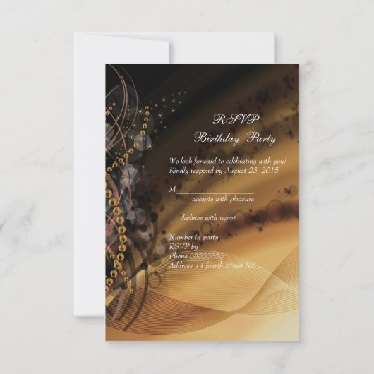 RSVP Gold Black verjaardagsfeest Champagne (Achterkant)