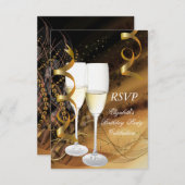 RSVP Gold Black verjaardagsfeest Champagne (Voorkant / Achterkant)