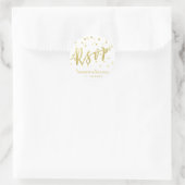 RSVP Gold Brush Script & Confetti bruiloft Sticker (Tas)
