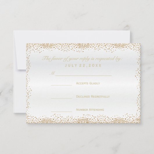 RSVP Gold Confetti en White Satin (Voorkant)