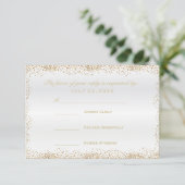 RSVP Gold Confetti en White Satin (Staand voorkant)