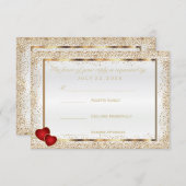 RSVP Gold Confetti en White Satin (Voorkant / Achterkant)