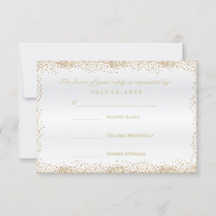 RSVP Gold Confetti en White Satin Kaartje