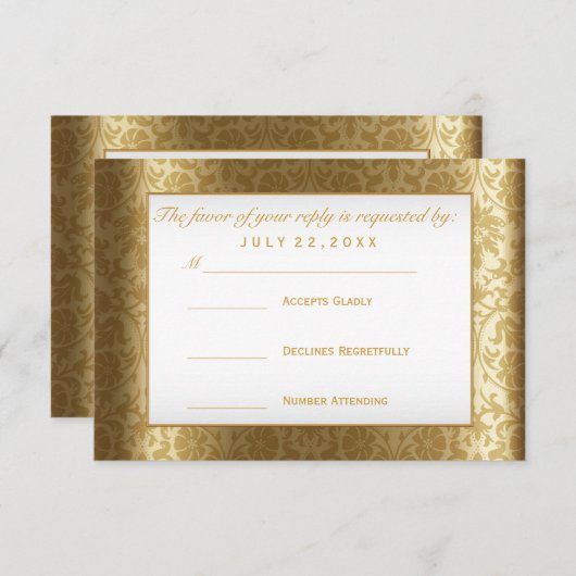 RSVP Gold Damask en White (Voorkant / Achterkant)