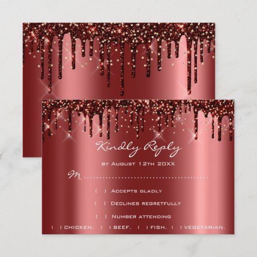 RSVP Gold Drids Burgundy Vrijgezellenfeest (Voorkant / Achterkant)