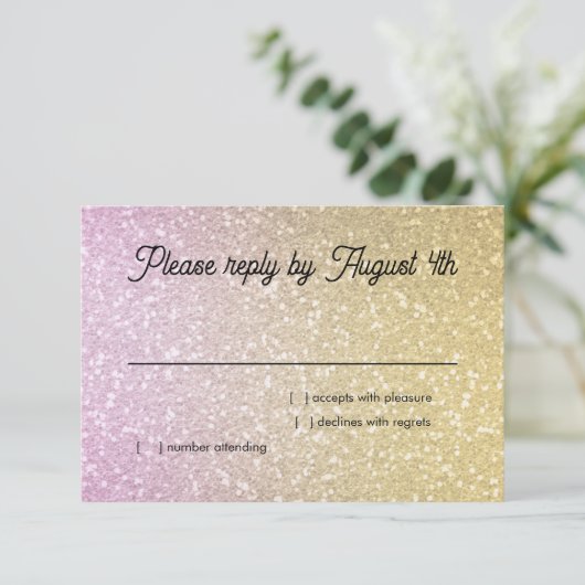 RSVP Gold en roze gradiënt (Staand voorkant)