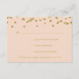 RSVP Gold Faux Glitter Confetti Blush Roos Kaartje