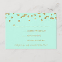 RSVP Gold Faux Glitter Confetti Mint Green