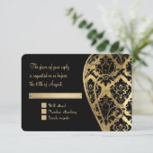 RSVP Gold Leaf look Damask Scroll Formal Wedding (Staand voorkant)