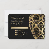 RSVP Gold Leaf look Damask Scroll Formal Wedding (Voorkant)