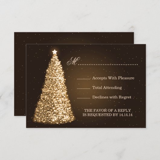 RSVP Gold met kerstbruiloft (Voorkant / Achterkant)