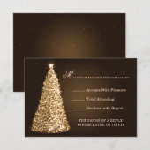 RSVP Gold met kerstbruiloft Kaartje (Voorkant / Achterkant)