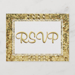 RSVP Gold Sequin Uitnodiging Briefkaart