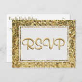RSVP Gold Sequin Uitnodiging Briefkaart (Voorkant / Achterkant)