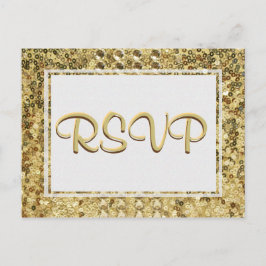 RSVP Gold Sequin Uitnodiging Briefkaart