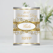 RSVP Gold Silver White en Gold Plaque Party (Staand voorkant)