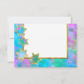 RSVP Gold Star Abstract Blauw Groen Roze Kaart (Achterkant)