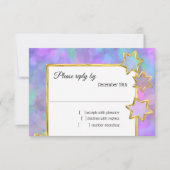 RSVP Gold Star Abstract blauw Paarse roze Kaart (Voorkant)