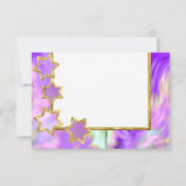 RSVP Gold Star Abstracte Paarse Tie Dye Kaart (Achterkant)