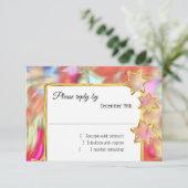 RSVP Gold Star Abstracte rode stropdas Dye Kaart (Staand voorkant)