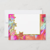RSVP Gold Star Abstracte rode stropdas Dye Kaart (Achterkant)