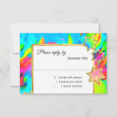 RSVP Gold Star Abstracte turquoise stropdas Dye Kaart (Voorkant)
