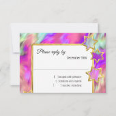 RSVP Gold Star Abstracte turquoise stropdas Dye Kaart (Voorkant)