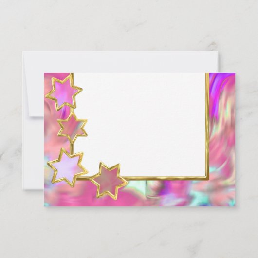 RSVP Gold Star Abstracte turquoise stropdas Dye Kaart (Achterkant)