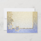 RSVP Gold Star Blauw Goud Ombre Kaart (Achterkant)