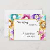 RSVP Gold Star Kleurrijke Damask Kaart (Voorkant)