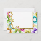 RSVP Gold Star Kleurrijke Damask Kaart (Achterkant)