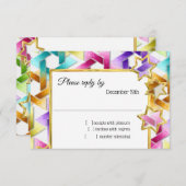 RSVP Gold Star Kleurrijke Damask Kaart (Voorkant / Achterkant)