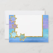 RSVP Gold Star Paarse turquoise strepen Kaart (Achterkant)