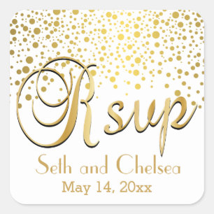 RSVP Gold Stippen personaliseren Vierkante Sticker