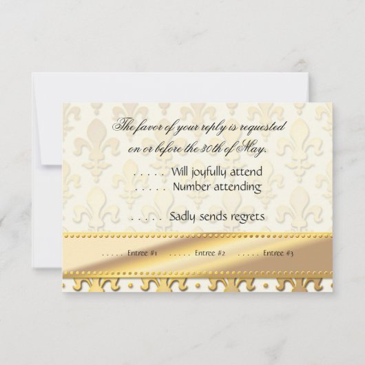 RSVP Gold Wedding Jubileum, Fleur de Lis (Achterkant)