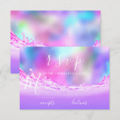 RSVP Golven Tropische Oceaan Aqua Roze Pastel (Voorkant / Achterkant)