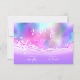 RSVP Golven Tropische Oceaan Aqua Roze Pastel Kaartje