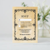 RSVP Gothic Lijst Rustic Halloween Kaarten (Staand voorkant)