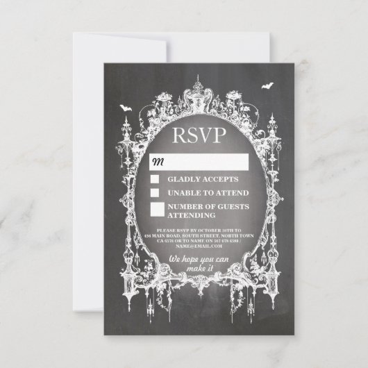 RSVP Gothic Lijst Rustic Halloween Kaarten (Voorkant)