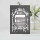 RSVP Gothic Lijst Rustic Halloween Kaarten (Staand voorkant)