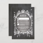 RSVP Gothic Lijst Rustic Halloween Kaarten (Voorkant / Achterkant)