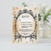 RSVP Gothic Lijst Rustic Halloween Kaarten (Staand voorkant)