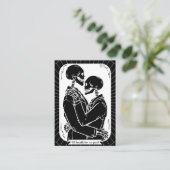 RSVP Gotische Skeletten Tot de Dood Huwelijk QR-co Informatiekaartje (Staand voorkant)