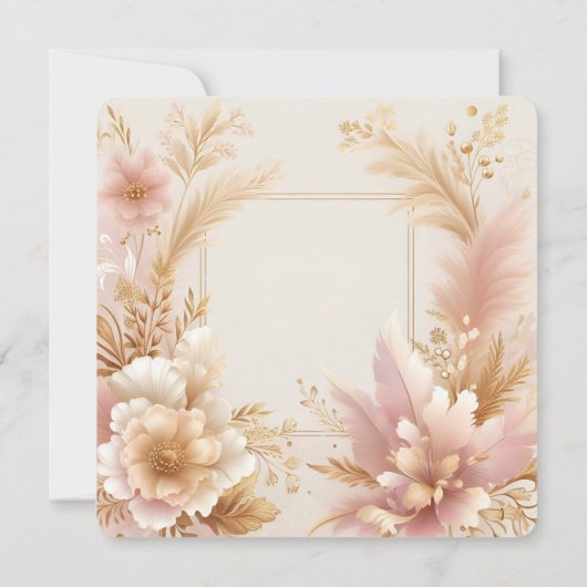 RSVP Goud bloemendamast vrijgezellenfeest Kaart (Achterkant)