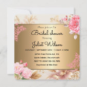 RSVP Goud bloemendamast vrijgezellenfeest Kaart (Voorkant)