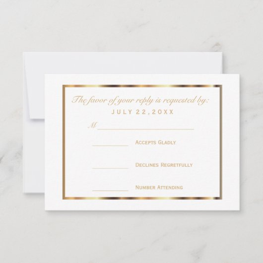 RSVP Goud en Wit Kaartje (Voorkant)