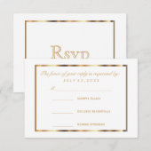 RSVP Goud en Wit Kaartje (Voorkant / Achterkant)