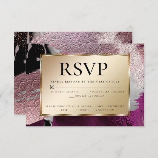 RSVP | Goud metallisch chassis in Kaart (Voorkant / Achterkant)