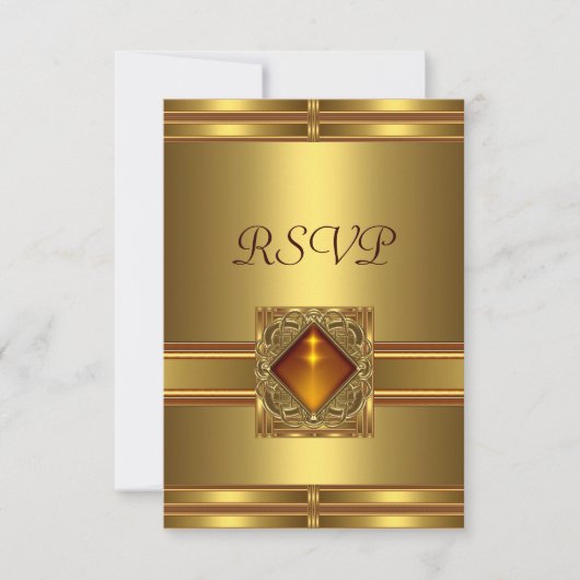 RSVP Goud op Goud Reactie Kaartje (Voorkant)